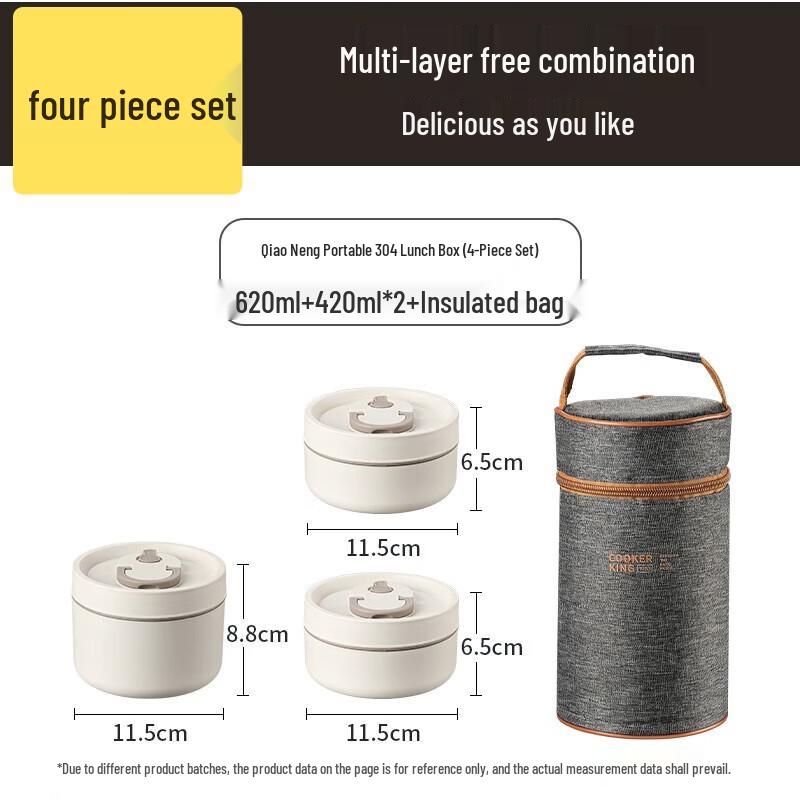 COOKER KING Portable 304 Stainless Steel Insulated Lunch Box