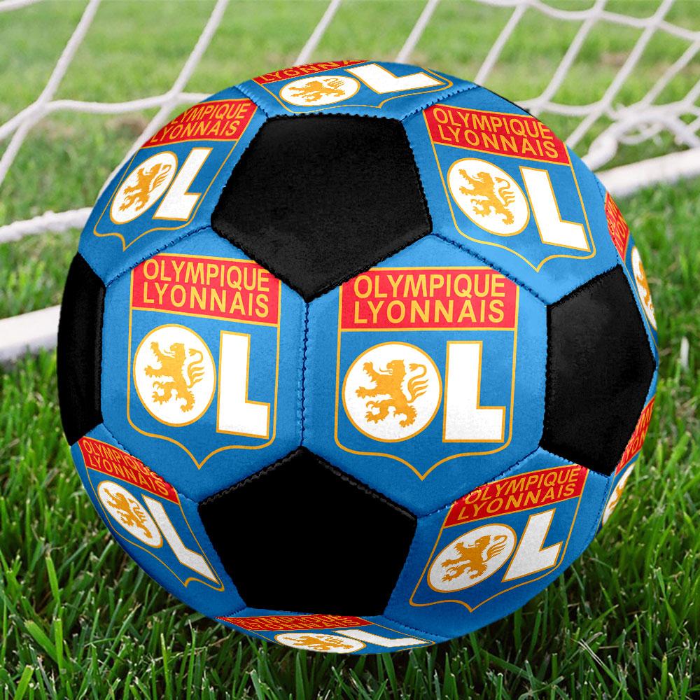 Pallone da Calcio Olympique Lyon Taglia 5 Colorato Cucito a Macchina PVC Pronto per la Competizione Resistente Alta Rimbalzabilità