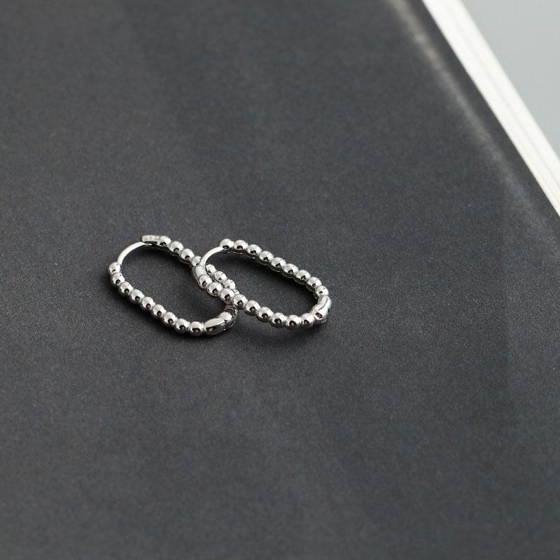 ANENJERY Chain Shaped Oval Hoop Earrings For Women Men Simple Geometric French Earrings Wholesale