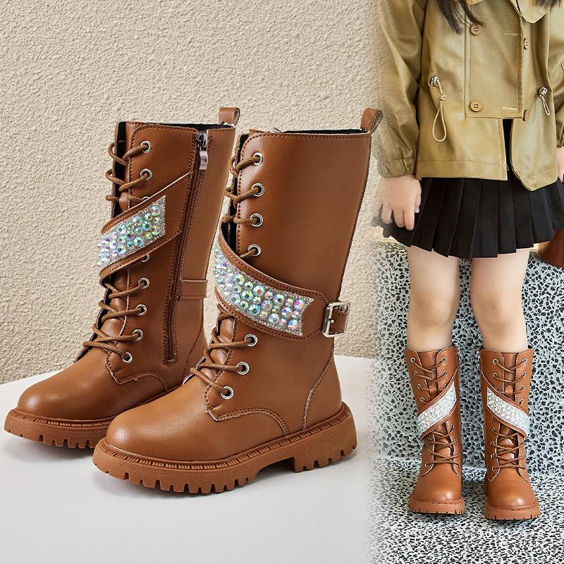 Girls' Boots New Girl Long Boots Anti slip Girls' Single Boot Fashion Girl Martin Boot Versatile Girls' Shoes Comfort kids Shoes