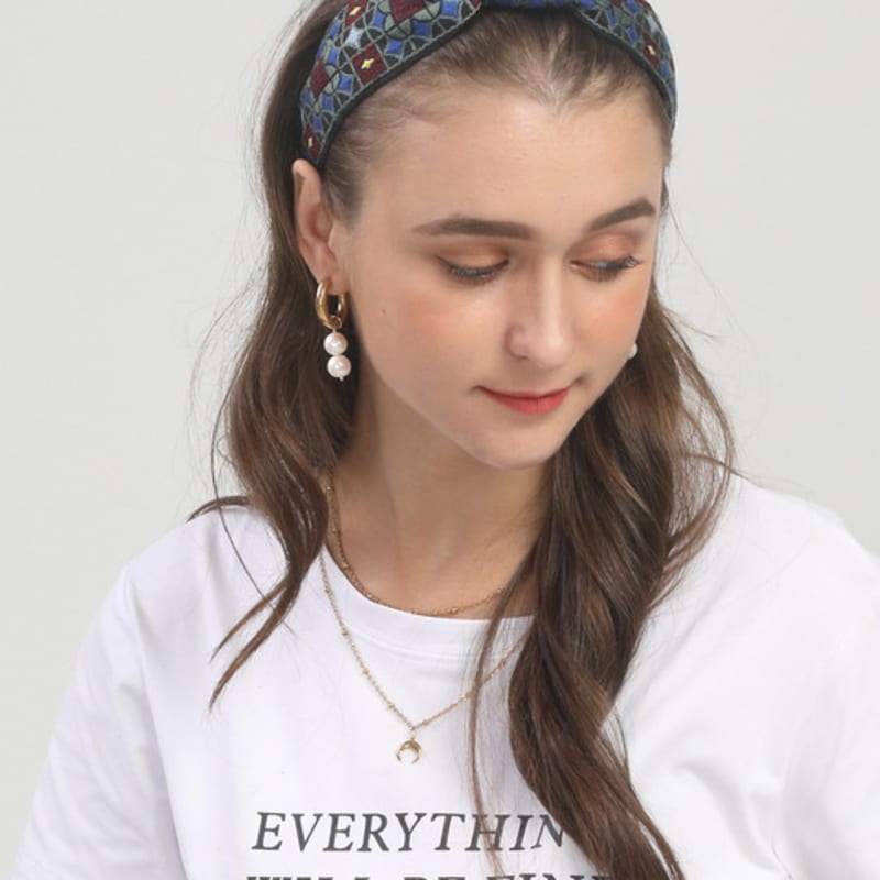 LALA Ethnic Lattice Hairband - DGRAY