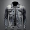 Europäischer Stil + Mode, einfacher Retro-Jeansmantel mit schmaler Passform, Herrenjacke, Jeansjacke + H0688-Stil