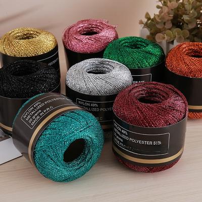 2mm 120Meters Metallic PET Thread for Hand Knitting Gold and Silver Yarn for DIY Craft Decorative Thread for Bag Embroidery