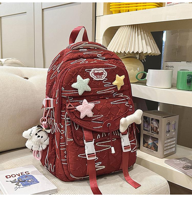 Schultasche hochwertiger Rucksack weiblich Ins neuer süßer Mädchenstil Cartoon-Rucksack vielseitig und leicht Campus-Schüler Schultasche