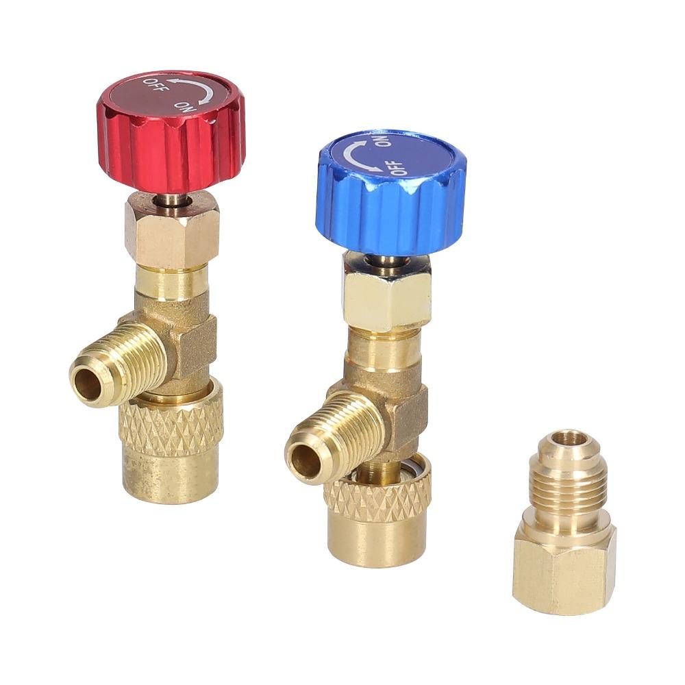 2pcs Quality Brass Material Refrigerant Charging Valve Safety Charging Valve  For Air Conditioner