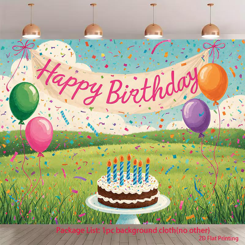 2D Colorful Confetti Birthday Backdrop for 1st Birthday & Toddler Celebration 47.2x31.5inch/120*80cm