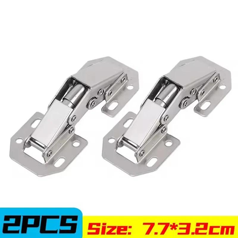 10 Pieces Steel Cabinet Hinges 90 Degree No Drilling with Hydraulic Buffer for Smooth Opening and Closing