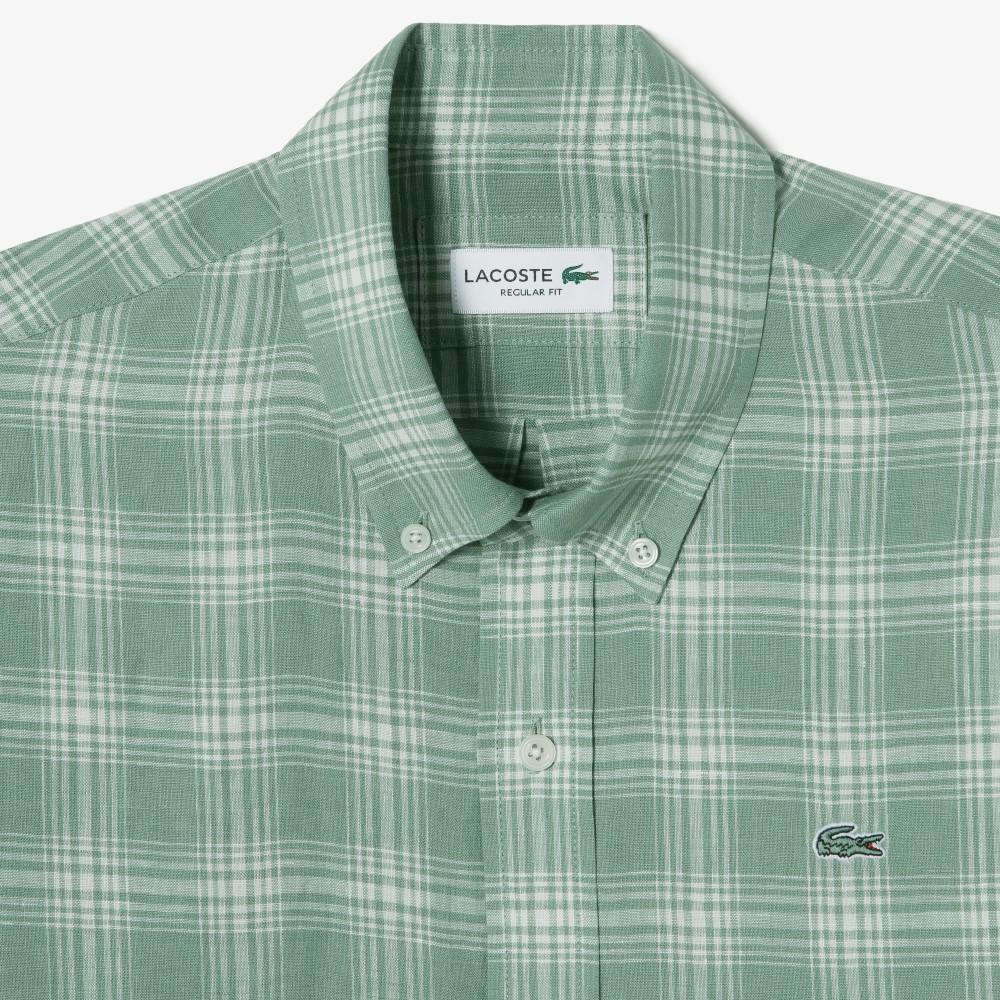 Lacoste Men's Linen Big Check Shirt CH739E-56G132