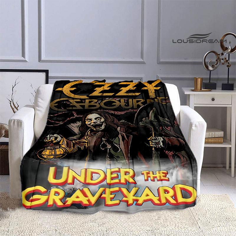 Ozzy osbourne printed blankets picnic blanket Warm Flannel blankets Soft and comfortable blanket bed linings Birthday Gift