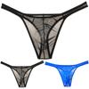 Ropa interior ultrafina para hombre con espalda en T, malla transparente sexy/micro tangas de seda de hielo suave