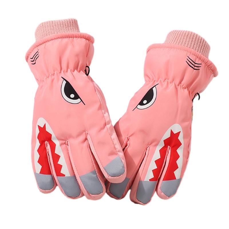 Winter Children Waterproof Windproof Gloves Cartoon Snow Sports Skiing Snowboard Cold Weather Road Cycling Necessaries