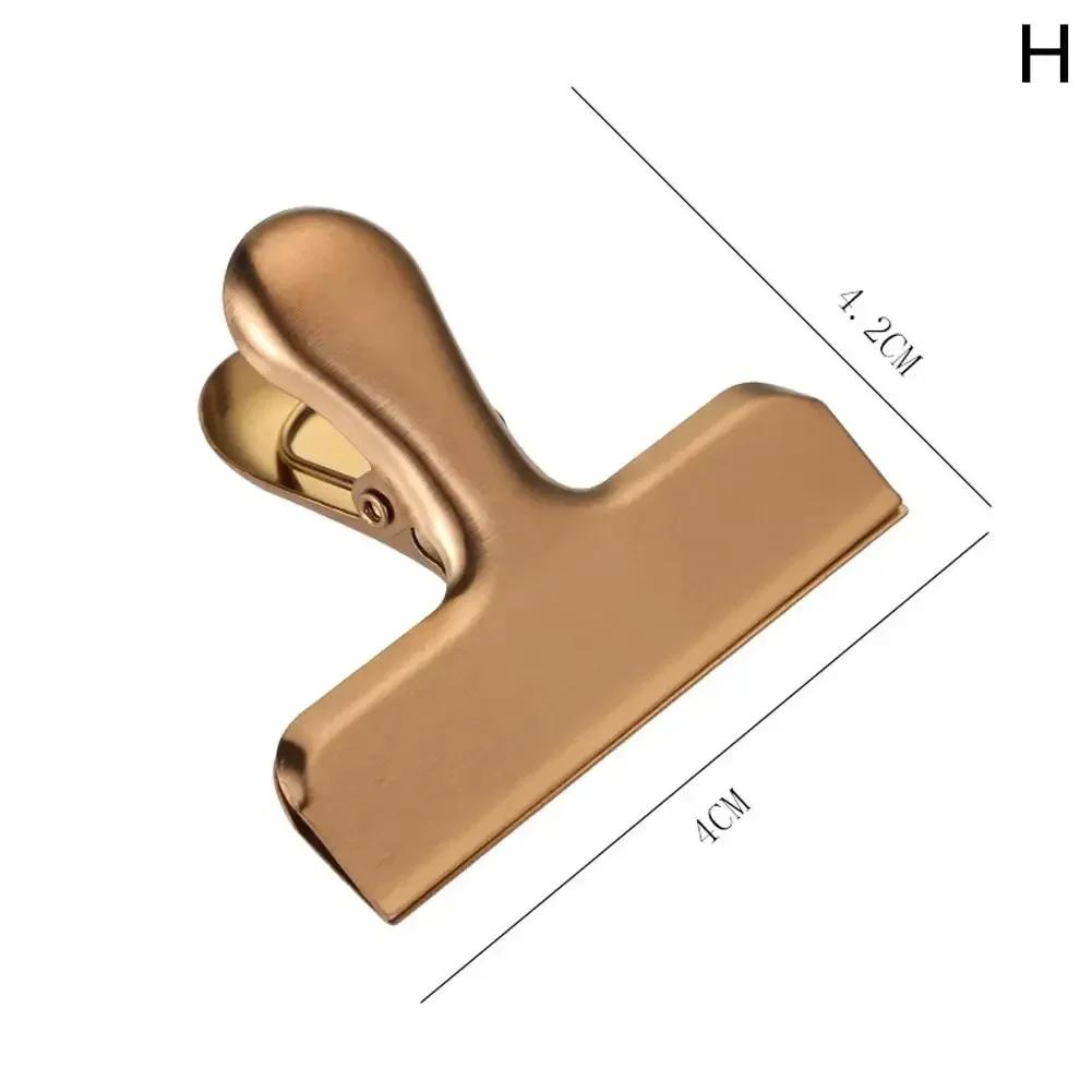2PCS Stainless Steel Bag Clips Large Metal Air Tight Sealing Clip Durable Paper Bag Clip Coffee Food Bread Bags Kitchen Storage