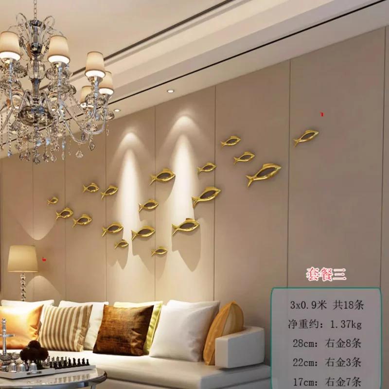 Wall Decor Creative Plastic Electroplating 3D Fish Home Decoration Living Room Sofa Background Wall Decoration Hanging Decor