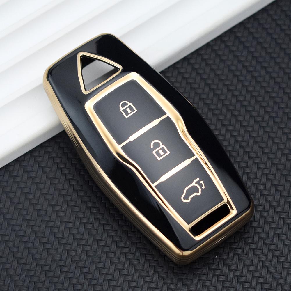 

3 кнопки ТПУ чехол для автомобильного ключа брелок для Mitsubishi Outlander 2021 2022 2023 дистанционный защитный чехол-держатель аксессуары чёрный