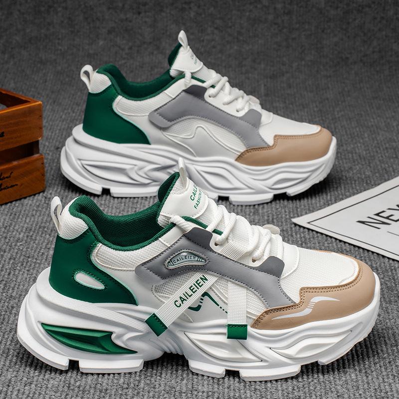 Autumn new breathable mesh sports shoes thick-soled heightening casual dad shoes 39