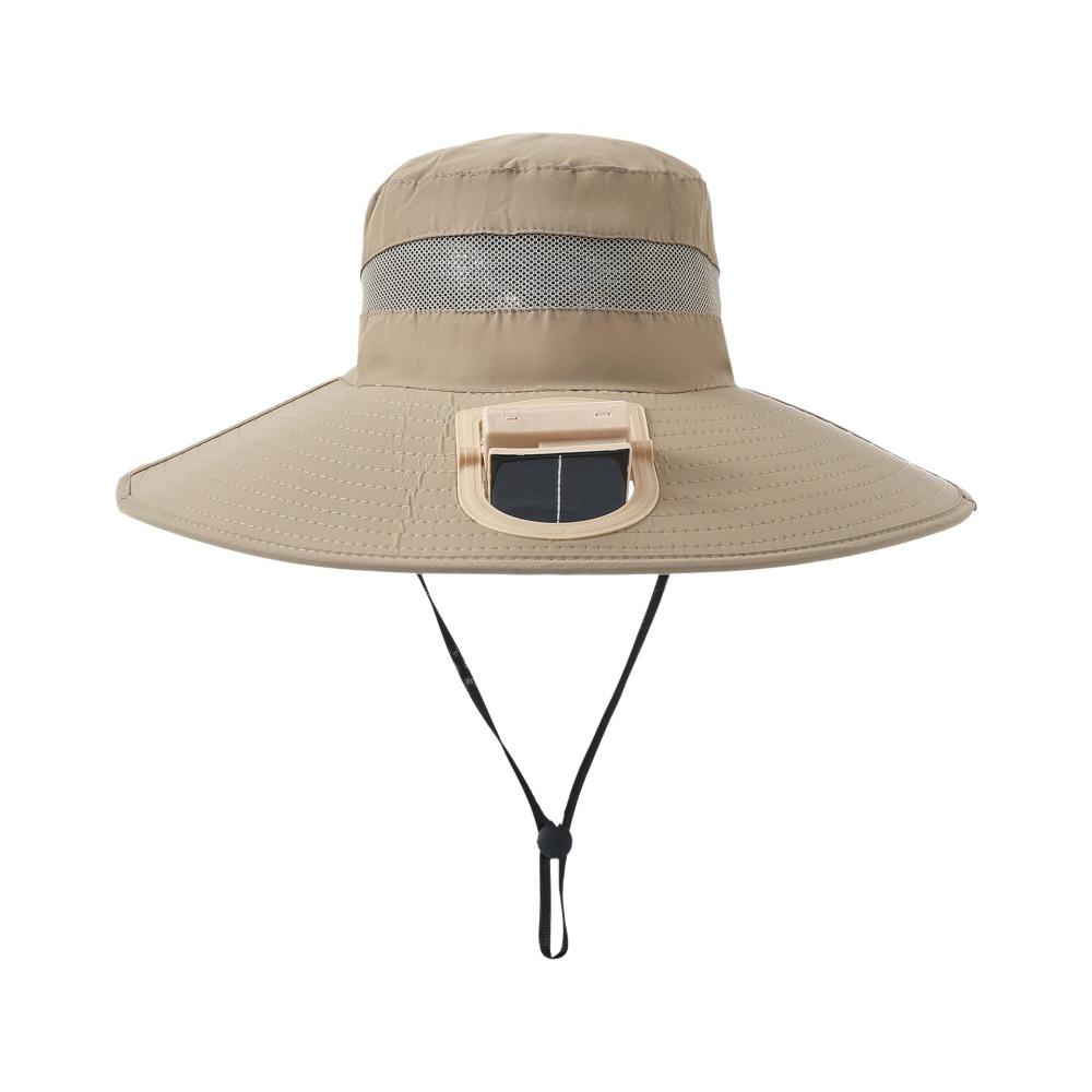 New Wide Brim Solar Fan Hat Upf50+ Breathable Sunshade Cap Summer 3-Speed Bucket Hat Beach