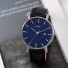 BUREI Men's Leather Waterproof Analog Business Wristwatch Slim Style Date Quartz White Black