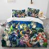 Genshin Impact Game Gamer Cartoon Comforter Bedding Set,Duvet Cover Bed Set Quilt Cover Pillowcase,king Queen Size Bedding Set