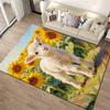 Cute Lamb and Sunflowers Artistic Print Carpet for Living Room Decor Suitable for use as an anti-slip for living room bedroom sofas