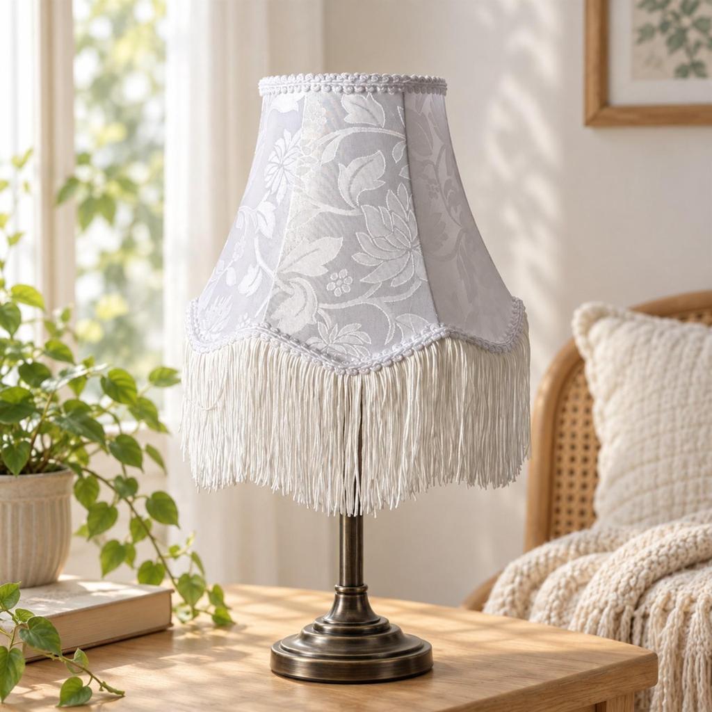 Blumen-Textil-Lampenschirm Elegant Verjüngt Mehrstufig Vintage-Inspiriert
