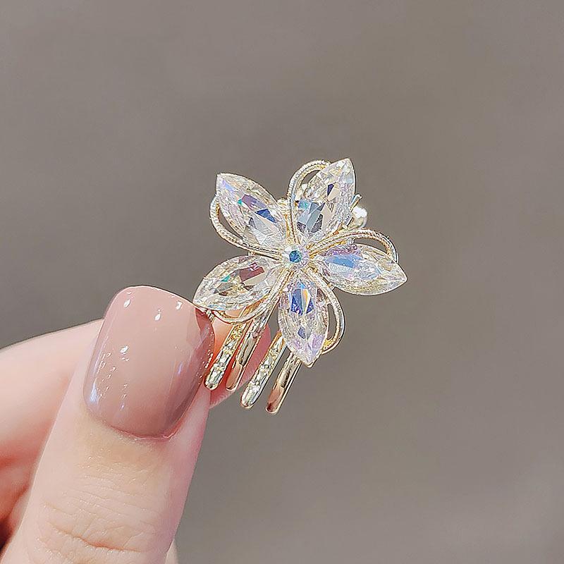 

Заколка для волос Элегантная заколка для волос в виде цветка, похожая на кристалл, Заколка для челки, Заколка для волос, Аксессуары для волос, Зажим-краб Size fits all