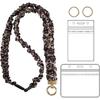 Breakaway Scrunchie Lanyard with Id Holder, Stretchy Teacher Lanyards for Id Badges Keys, Black