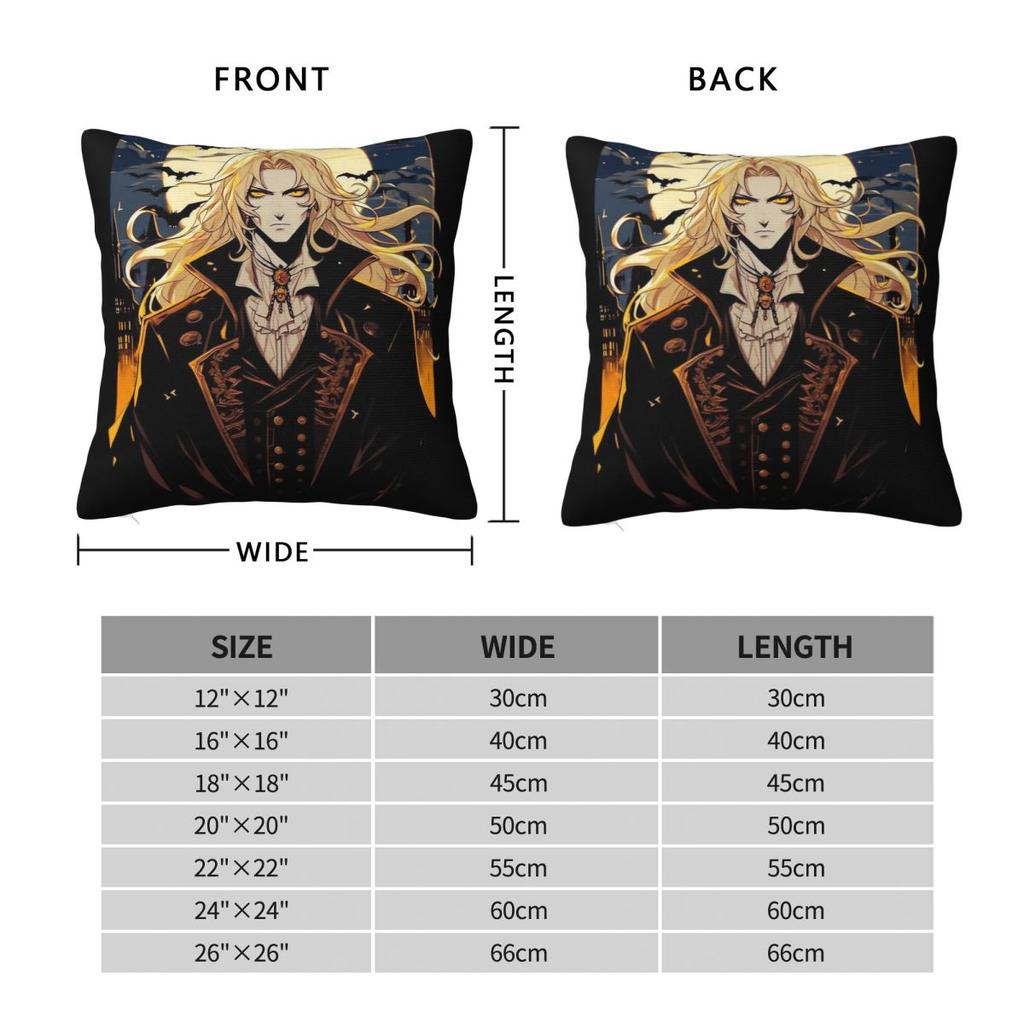 Alucard Castlevania Pillowcase Polyester Linen Velvet Pattern Zip Decorative Pillow Case Car Cushion Cover
