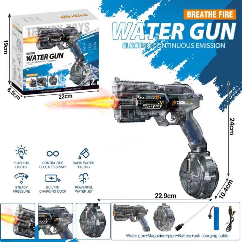 320Ml Children Electric Water Gun Toys With Cool Light Summer Outdoor Beach Pool Shooting Games Automatic Squirt Guns For Kids