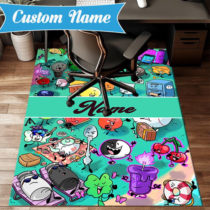 Custom Name Colorful Dream Island Rug for Living Room, Game Rooms, Office, Bedroom, Floor Mat Playful Design, fan gifts Christmas decor