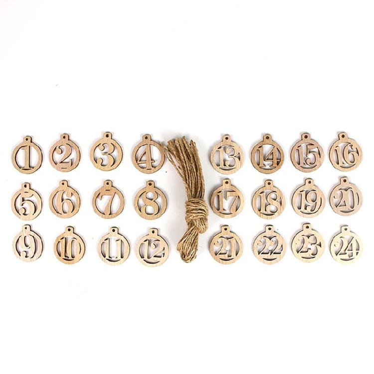 Digital Small Wooden Card Carvings Pendant Suitable for Decorating Living Room