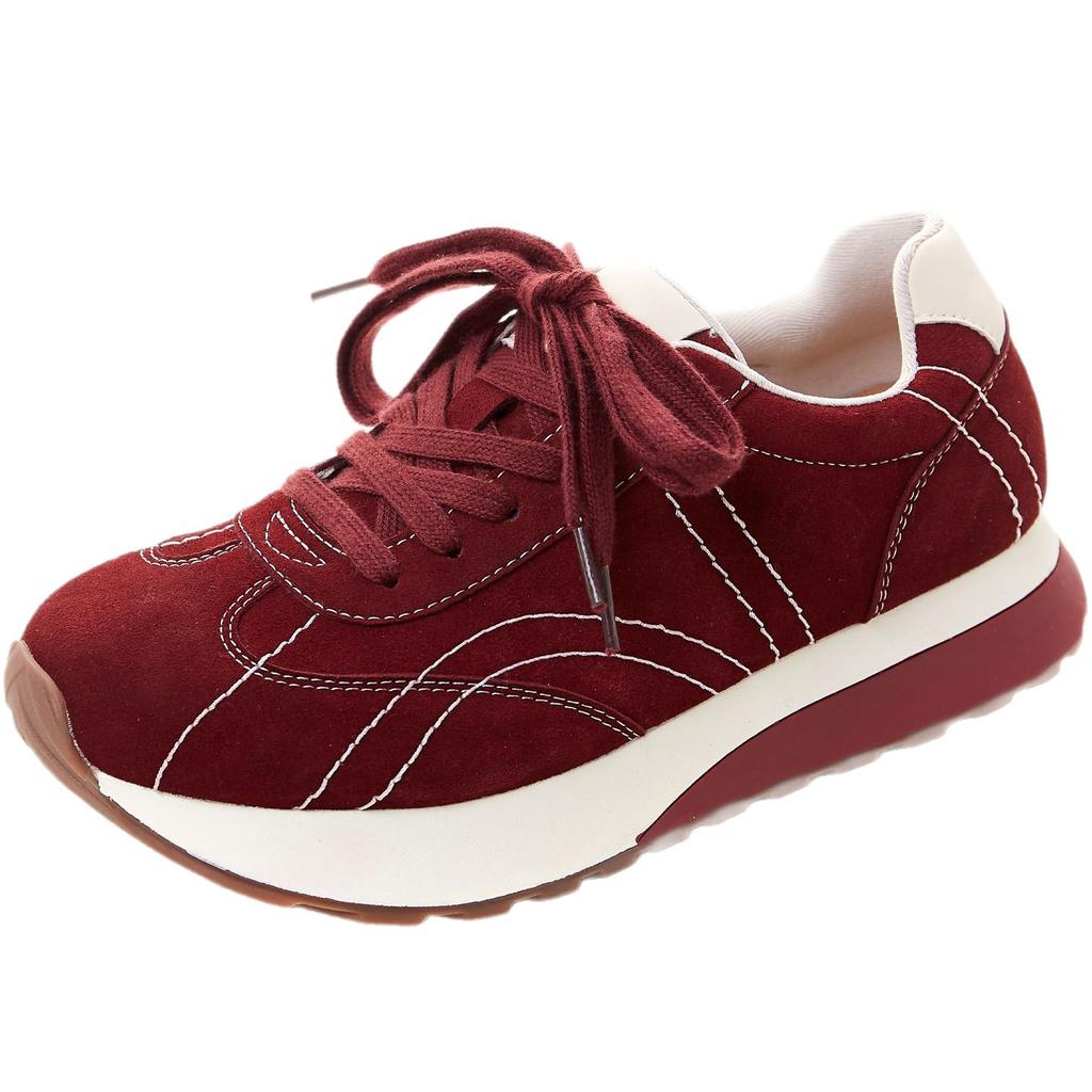 Leather retro German training shoes women's shoes new autumn versatile platform sports and leisure board shoes women's Forrest Gump shoes