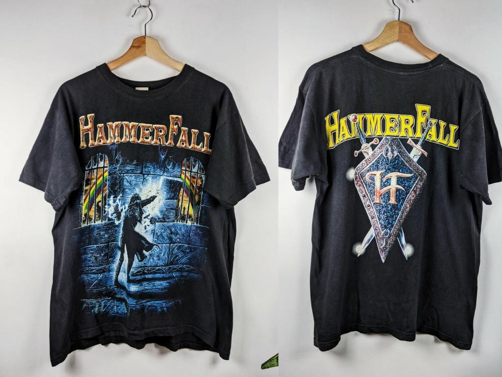 Vintage Hammer Fall Merch T-shirt 2003 Double Side