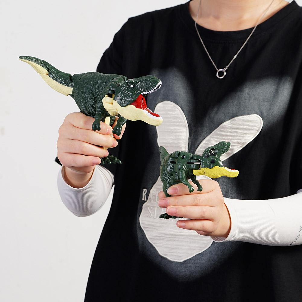 Press & Shake Head Dinosaur Toy Gun - Creative Spring Telescopic Dinosaur Pistol Stress Relief Decompression Toy