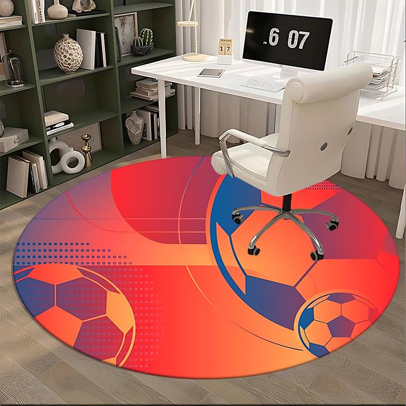 Chair Mat: Vibrant Soccer Ball Design Office Carpet Chair Mats for Home Decor, Office Use, Gift Idea, Suitable for Bedroom, Living Room, Various Room