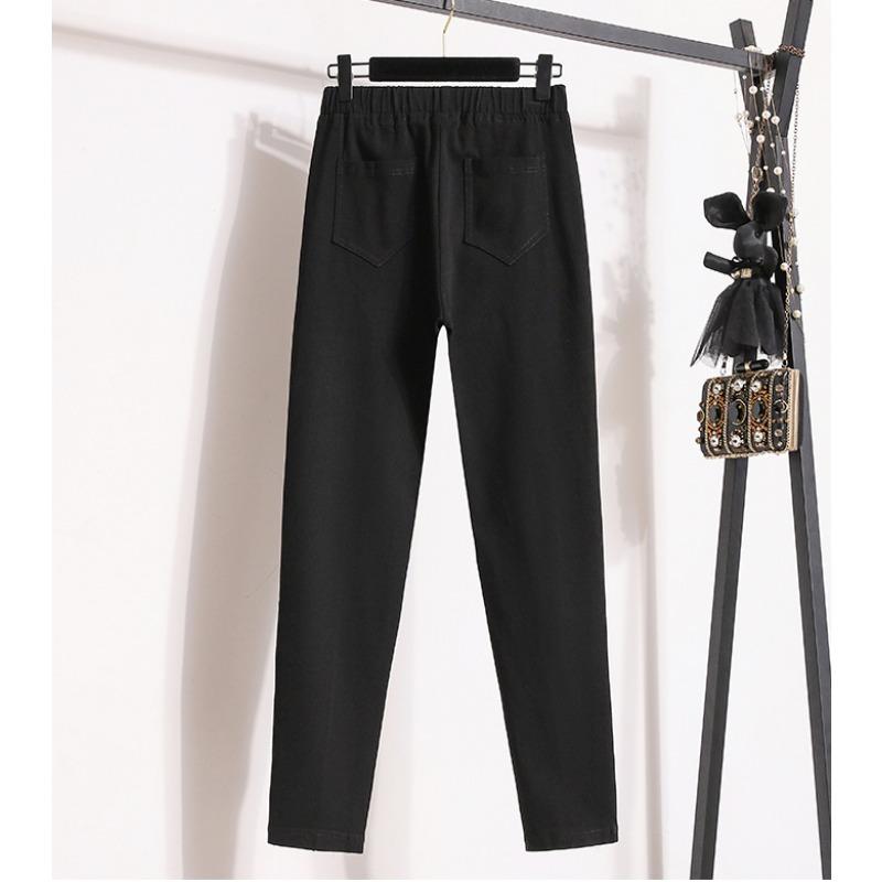 DIMANAF Plus Größe Frauen Jeans Frühling Hosen Denim Bleistift Weibliche Elastische Grundlegende Blau Hohe Taille Hose Oversize Mode Neue Hosen 4XL 5XL