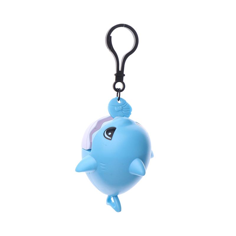 

Мультяшный брелок-подвеска в виде акулы с укусом и цепочкой для школьного портфеля, декор для подвески, милый брелок в виде акулы с усадочной веревкой и рыбой синий