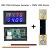 DC100V/200V 50A/100A Digitales Voltmeter Amperemeter 4 Stellen 0,28" Dual-LED Ampere Volt Spannung Strom Messgerät Detektor Tester mit Shunts