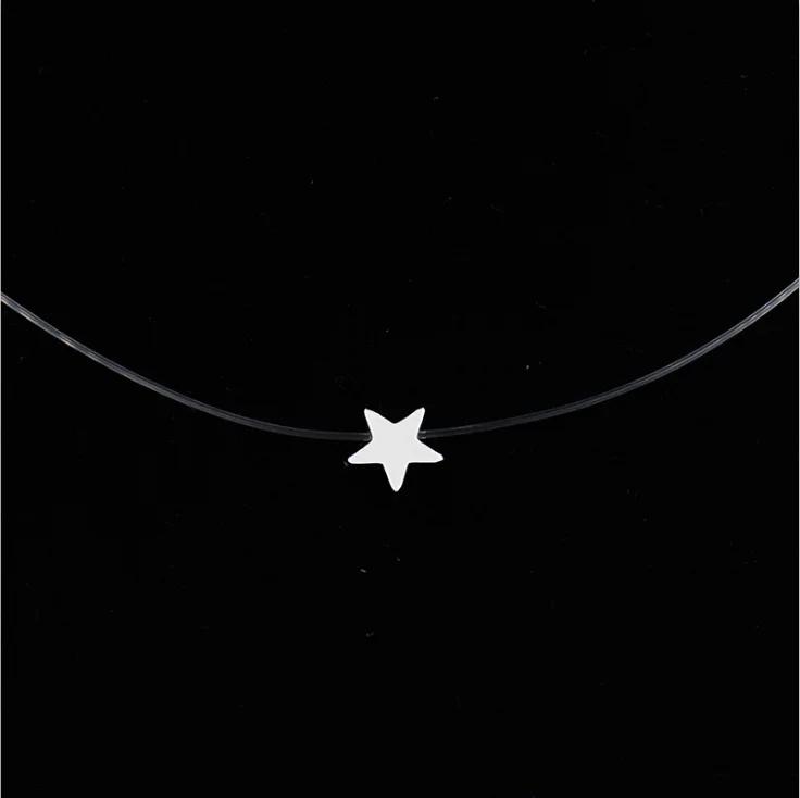 5 Farben Blendendes Zirkon Halskette Unsichtbare Transparente Angelschnur Einfache Anhänger Halskette Schmuck Für Frauen Perlen Schmuck