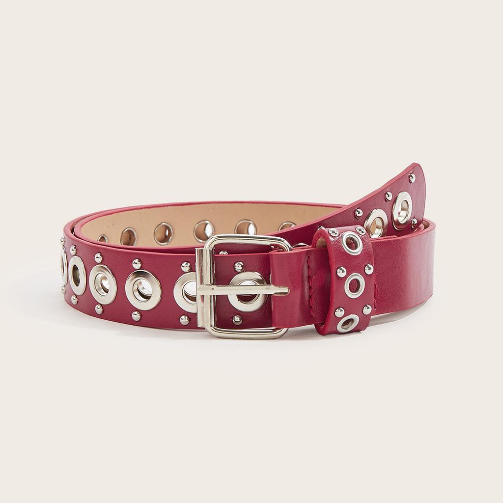 

Fashionable Pu Chain Belt With Studded Dot Elements And Iron Buckle For Daily Clothing