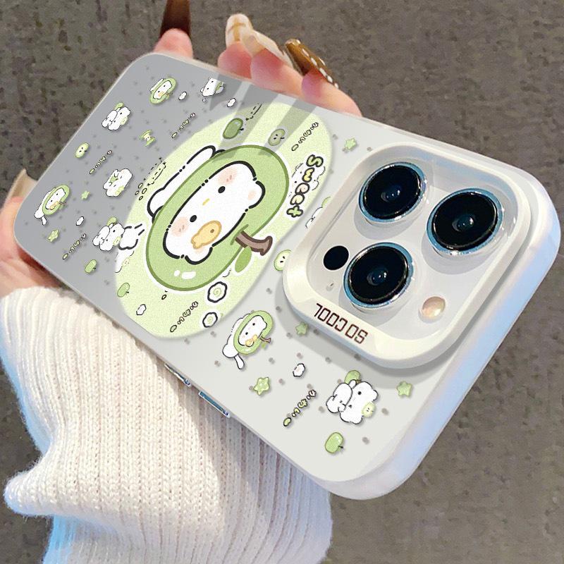 Silver Cartoon Phone Case for iPhone 13/14/15ProMax/16Pro/17