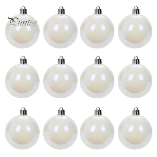 12/24/36Pcs 4CM Christmas Iridescent Ball Clear Shatterproof Reusable DIY Holiday Decoration Xmas Tree Hanging Ball Ornament Pendant Party Festival