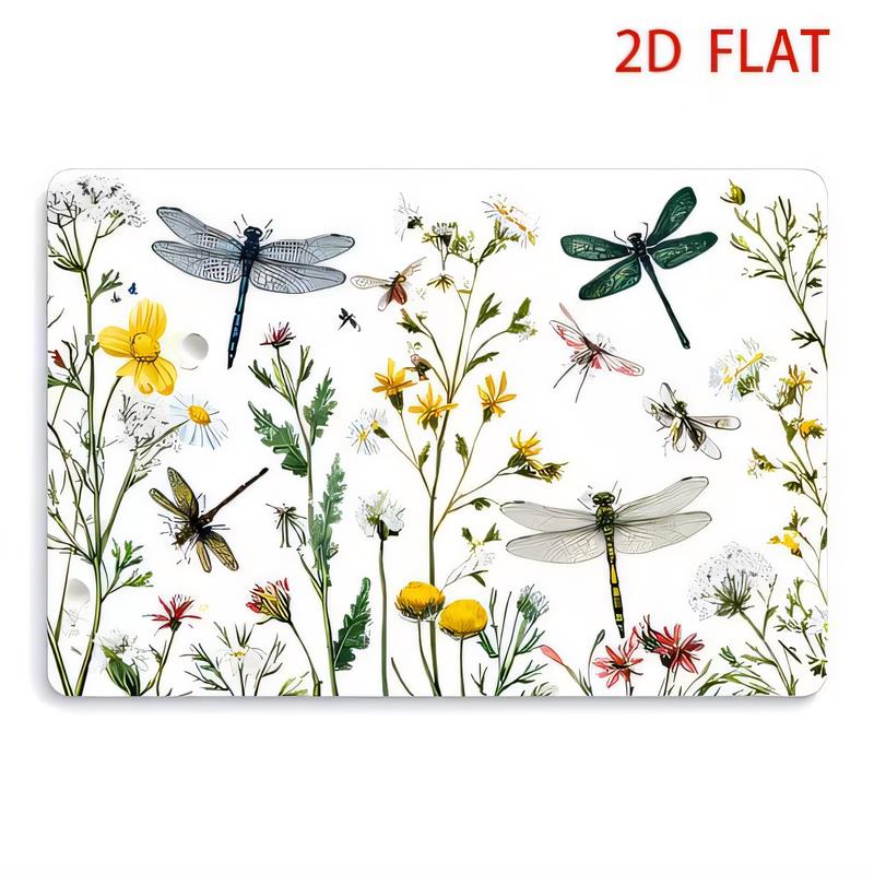 Tin Sign Dragonfly Flower Garden Wall Art Vintage Botanical Metal Decor  Rectangle Print for Living Room Bedroom Cafe Bar Garde