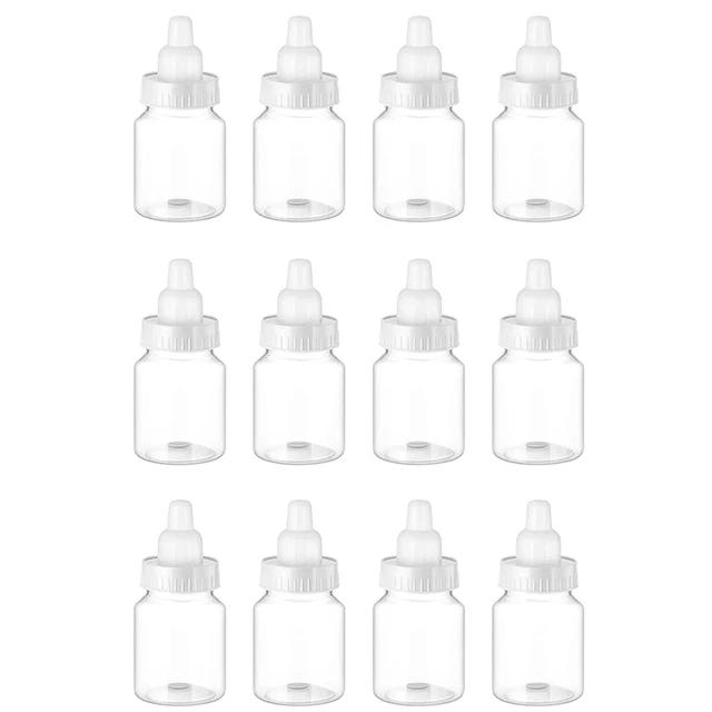 12Pcs Baby Bottle Baby Shower Favor Plastic Candy Bottle Mini Feeding Bottle for Birthday Baby Shower Gift Decor