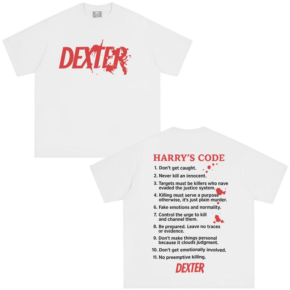 Dexter Morgan Harrys Code Tshirts Mens Clothing Casual Cotton Short Sleeves Oversized T Shirts Fashion Vintage Tshirt