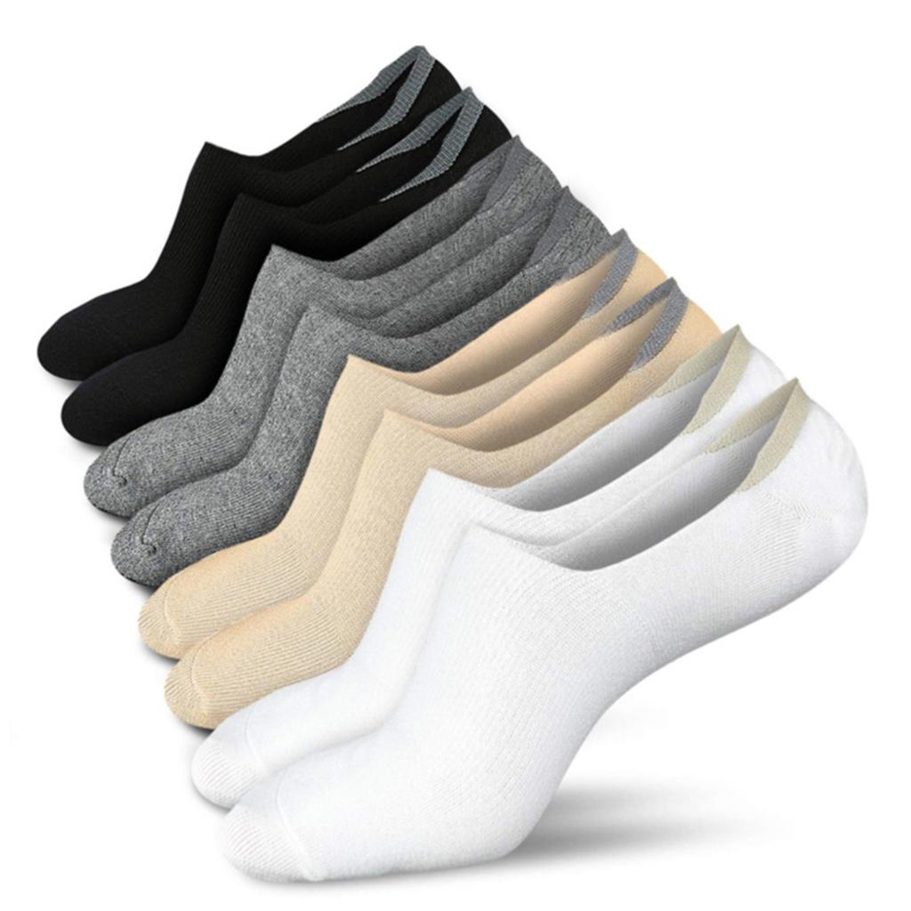 Unisex Niedrig geschnittene Unsichtbare Socken Atmungsaktives Netz Dünne Boat Socks mit Silikon-Grip für Bequemen Sitz und Rutschfestigkeit