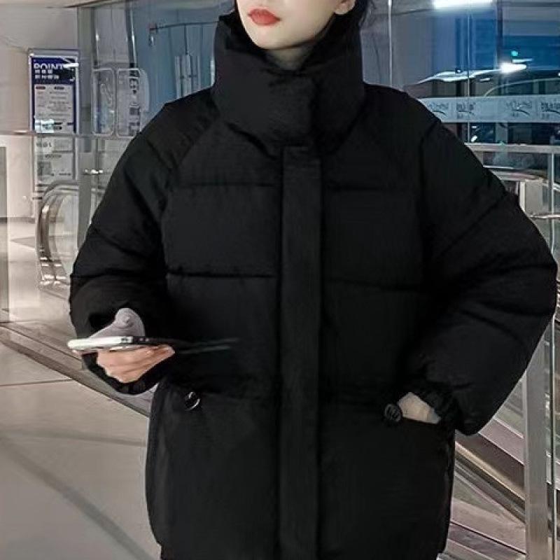 

Женская легкая хлопковая куртка конфетного цвета - Короткая, свободная, воротник-стойка, модный межсезонный дизайн 2024 M (for 80-105 jin) чёрный