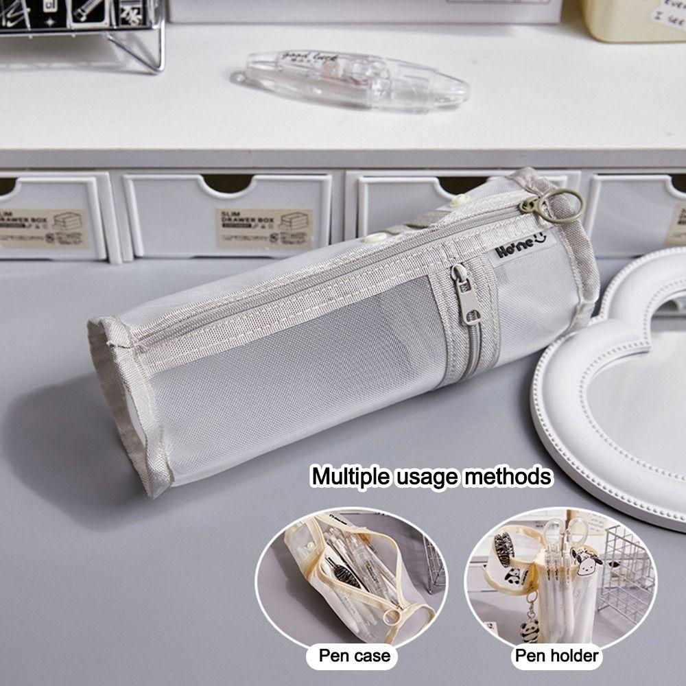 Large Capacity Stationery Bag Mesh Pencil Case Creative Pen Bag Gift