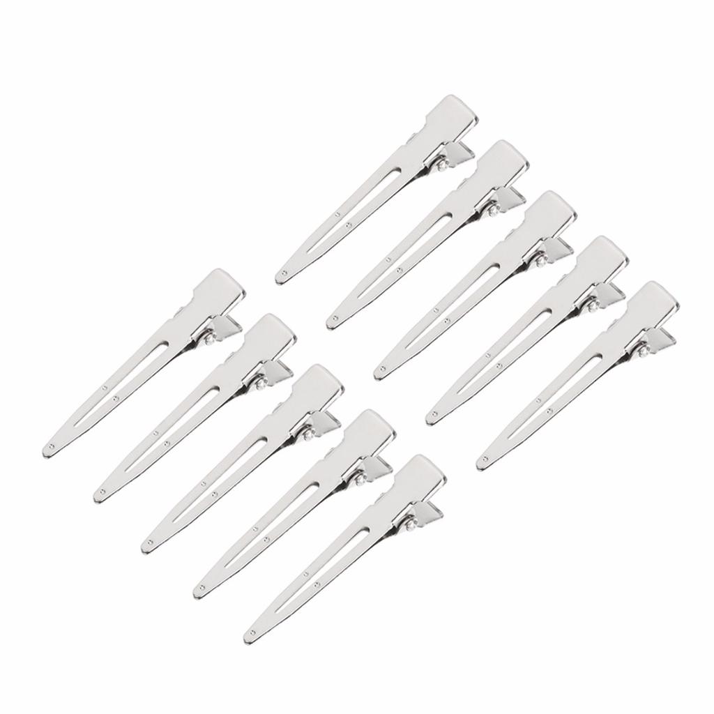 10Pcs 4cm Metal Single Prong Hair Clips Alligator Clip Barrette Bows DIY Black