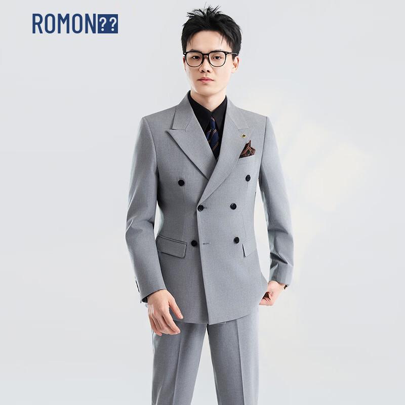 

ROMON Men s Peak Lapel Beaded Tuxedo Suit M