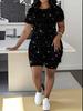 Butterfly Ladies Casual Suit Short Sleeve Shorts 1D Digital Flower Printing Fashion T-Shirt Two-piece Set